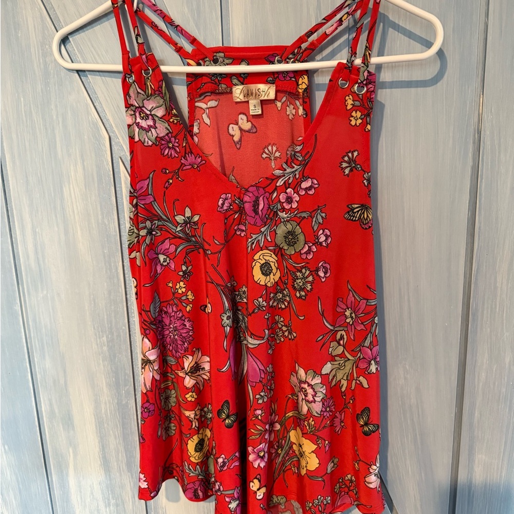 Lavish Red Floral Camisole Top